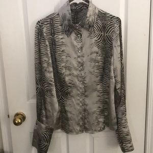 Silky Evening Blouse with Crystal Buttons